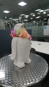 Penguin with Hawaii flower garland
